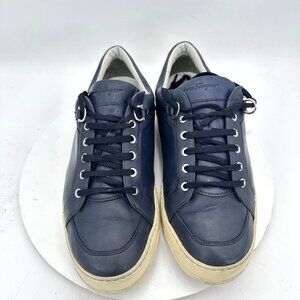 Salvatore Ferragamo Low Top Men Size 11 B Black White Leather  Lace Up Sneakers
